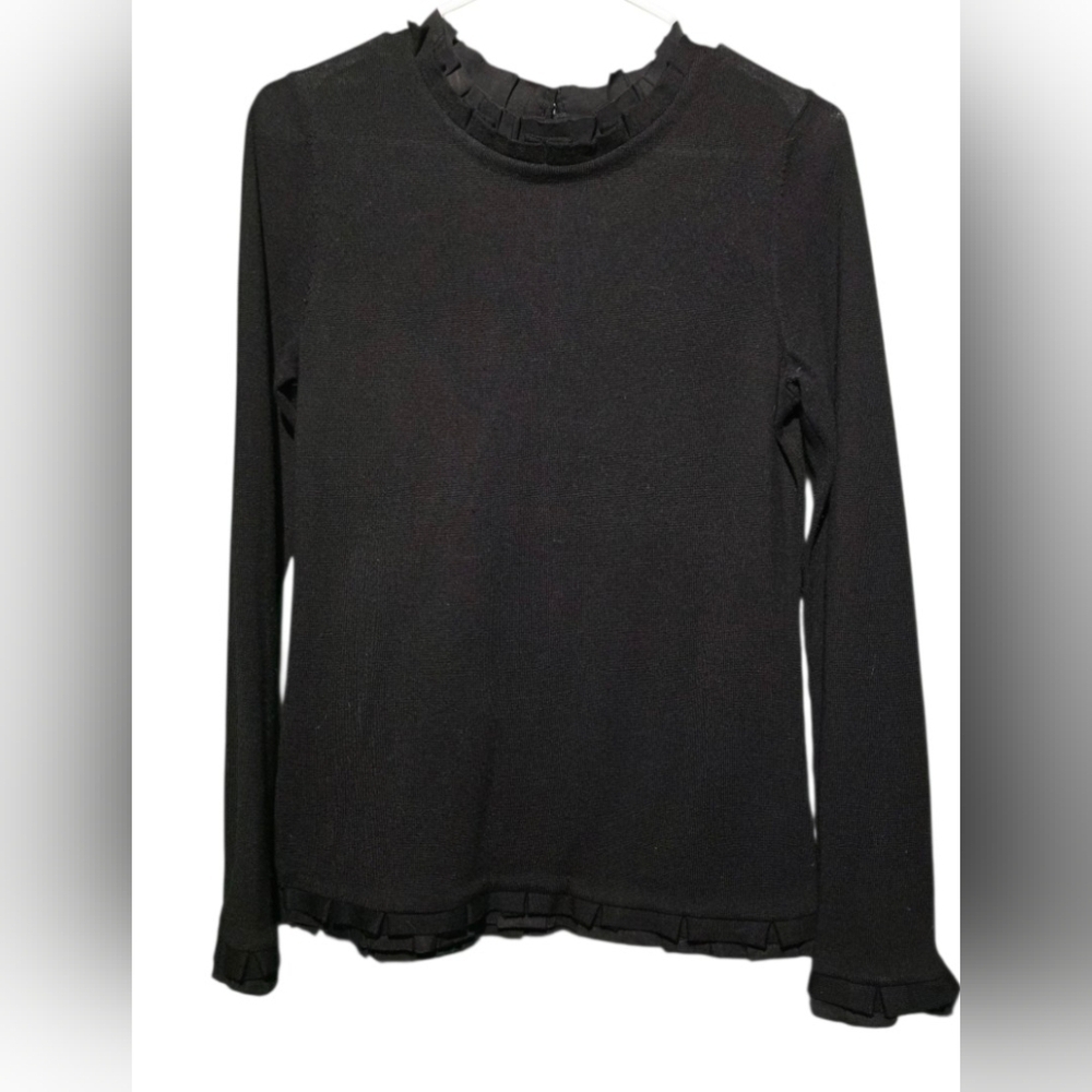 Vineyard Vines Black 100% Merino Wool Sweater Size Small EUC PTP 20